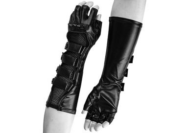 Men's Gothic Gloves 'Predator' with Buckles and Spikes