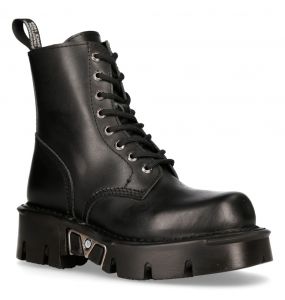 Black New Rock Newmili  Reactor Ankle Boots