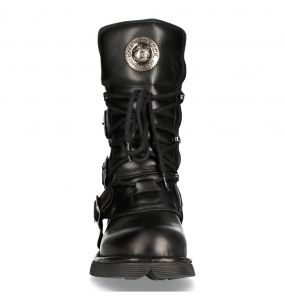 Bottes New Rock Comfort Light en Cuir Itali et Nomada Noirs