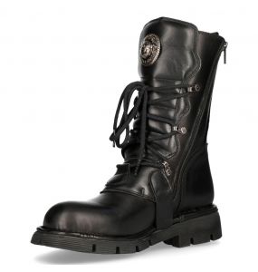 Bottes New Rock Comfort Light en Cuir Itali et Nomada Noirs