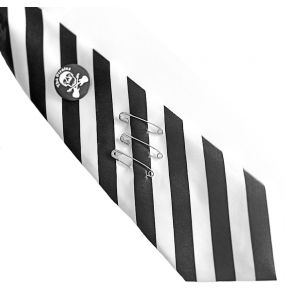 Cravate satinée 'White and Black Stripes'