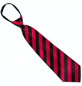 Red and Black Stripes Satin Tie