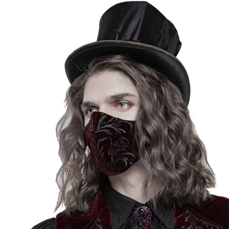 Burgundy Velvet 'Hamlet' Face Mask