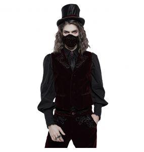 Masque 'Hamlet' en Velours Bordeaux
