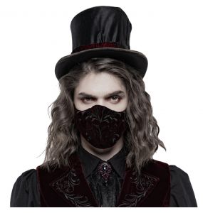 Masque 'Hamlet' en Velours Bordeaux