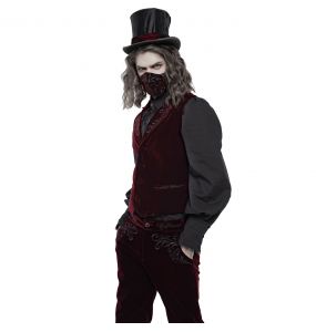 Masque 'Hamlet' en Velours Bordeaux
