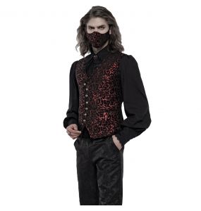 Black and Red Jacquard 'Alchemist' Face Mask