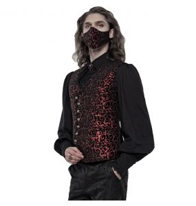 Black and Red Jacquard 'Alchemist' Face Mask