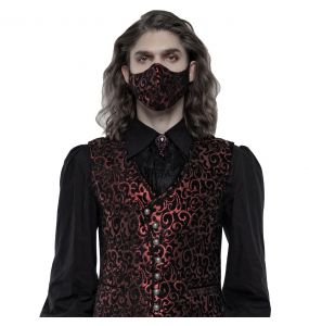 Black and Red Jacquard 'Alchemist' Face Mask