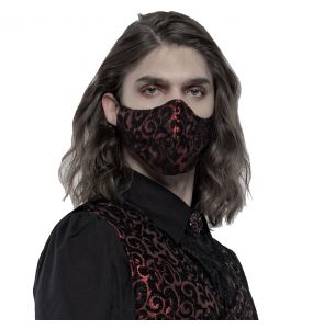 Black and Red Jacquard 'Alchemist' Face Mask
