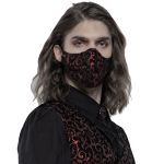 Black and Red Jacquard 'Alchemist' Face Mask