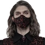 Black and Red Jacquard 'Alchemist' Face Mask