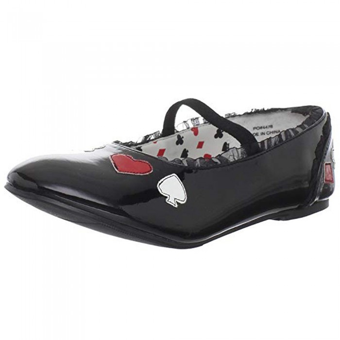 black patent ballerinas