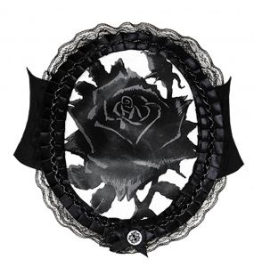 Waist Elastic Belt 'Black Rose' in Lace Frame