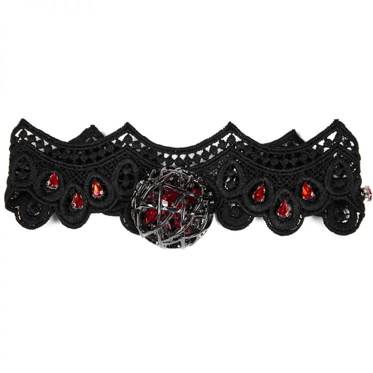 Choker 'Red Ruby' Noir et Rouge