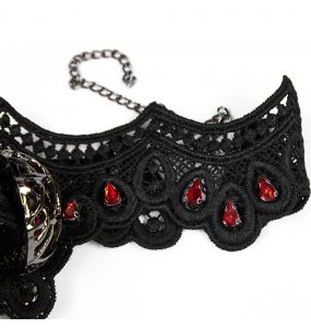 Choker 'Red Ruby' Noir et Rouge