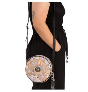 Round Synthetic Floral Shoulder Bag