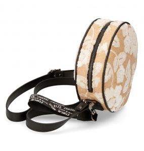 Sac à Bandoulière Rond Nacre à Fleurs