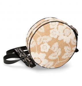 Sac à Bandoulière Rond Nacre à Fleurs