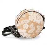 Sac à Bandoulière Rond Nacre à Fleurs