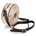 Sac à Bandoulière Rond Nacre à Fleurs