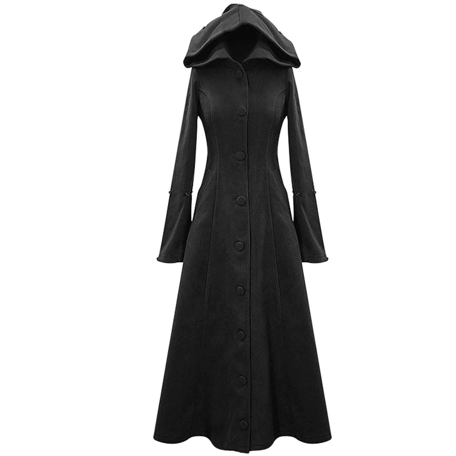 Black 'Frozen' Hooded Winter Coat by Devil Fashion • the dark store™