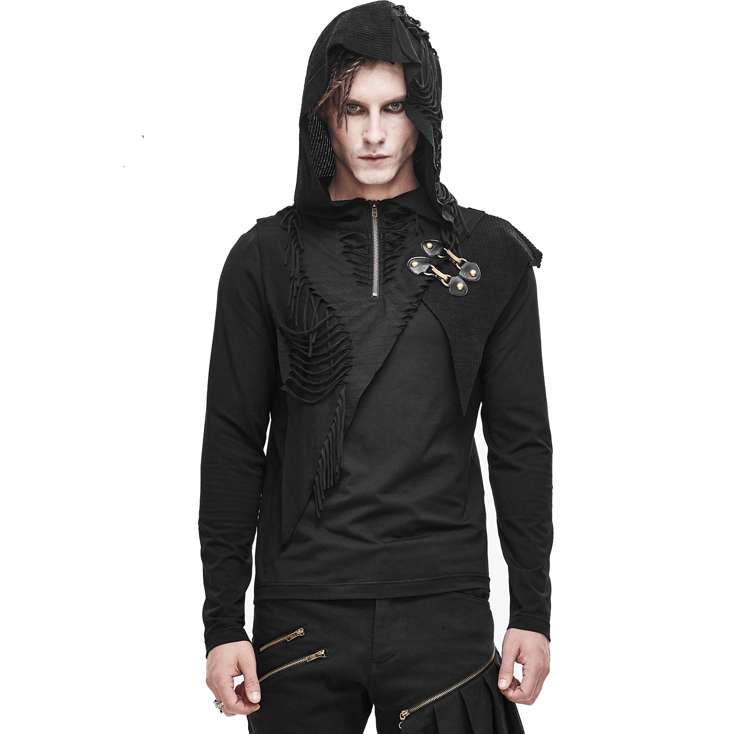 Black 'Templar' Hooded Sweater by Devil Fashion • the dark store™