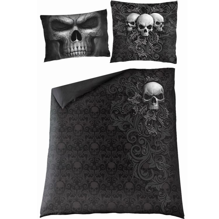Double Duvet Cover 'Skull Scroll' with Pillowcases