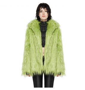 Green 'Cthulhu' Faux Fur Jacket