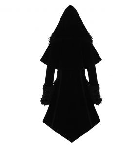 Manteau Gothic Lolita 'Witchnight' Noir à Capuche