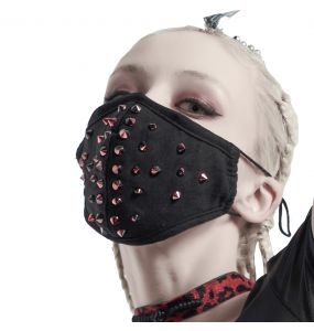 Masque 'Rebellion' Noir avec Spikes Rouges