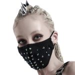 Masque 'Rebellion' Noir avec Spikes Bleus