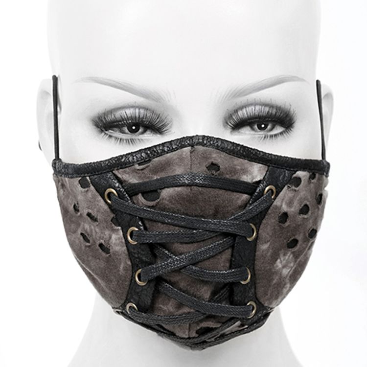 Black and Brown Laced Face Mask