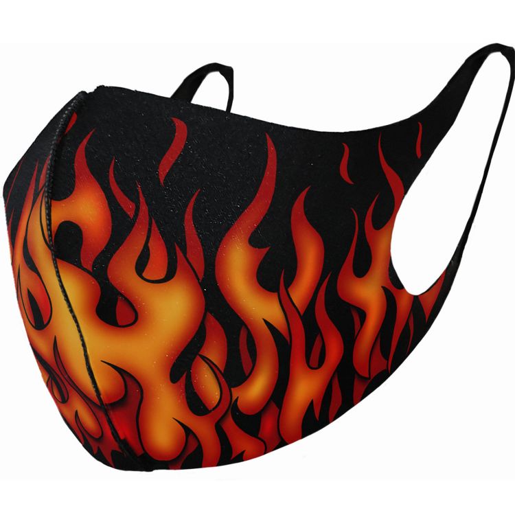 Black 'Tribal Flames' Face Mask