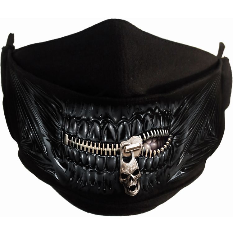 Black 'Zipped Mouth' Face Mask