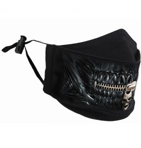 Black 'Zipped Mouth' Face Mask