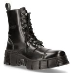 Black Antik Leather New Rock Wall Boots 