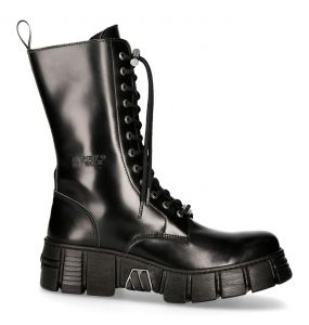 Black Antik Leather New Rock Wall High Boots