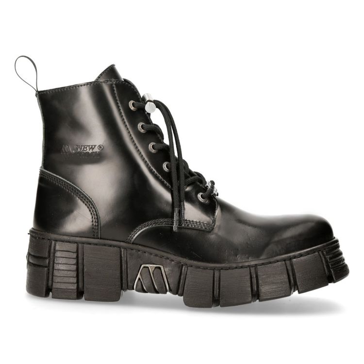 Black Antik New Rock Wall Ankle Boots