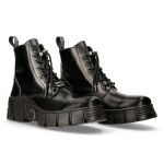Black Antik New Rock Wall Ankle Boots