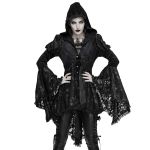 Black 'Elegant Lace' Females Hooded Jacket