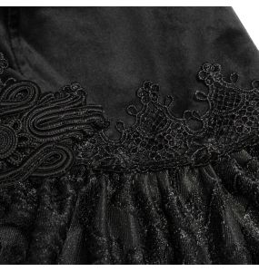 Black 'Elegant Lace' Females Hooded Jacket