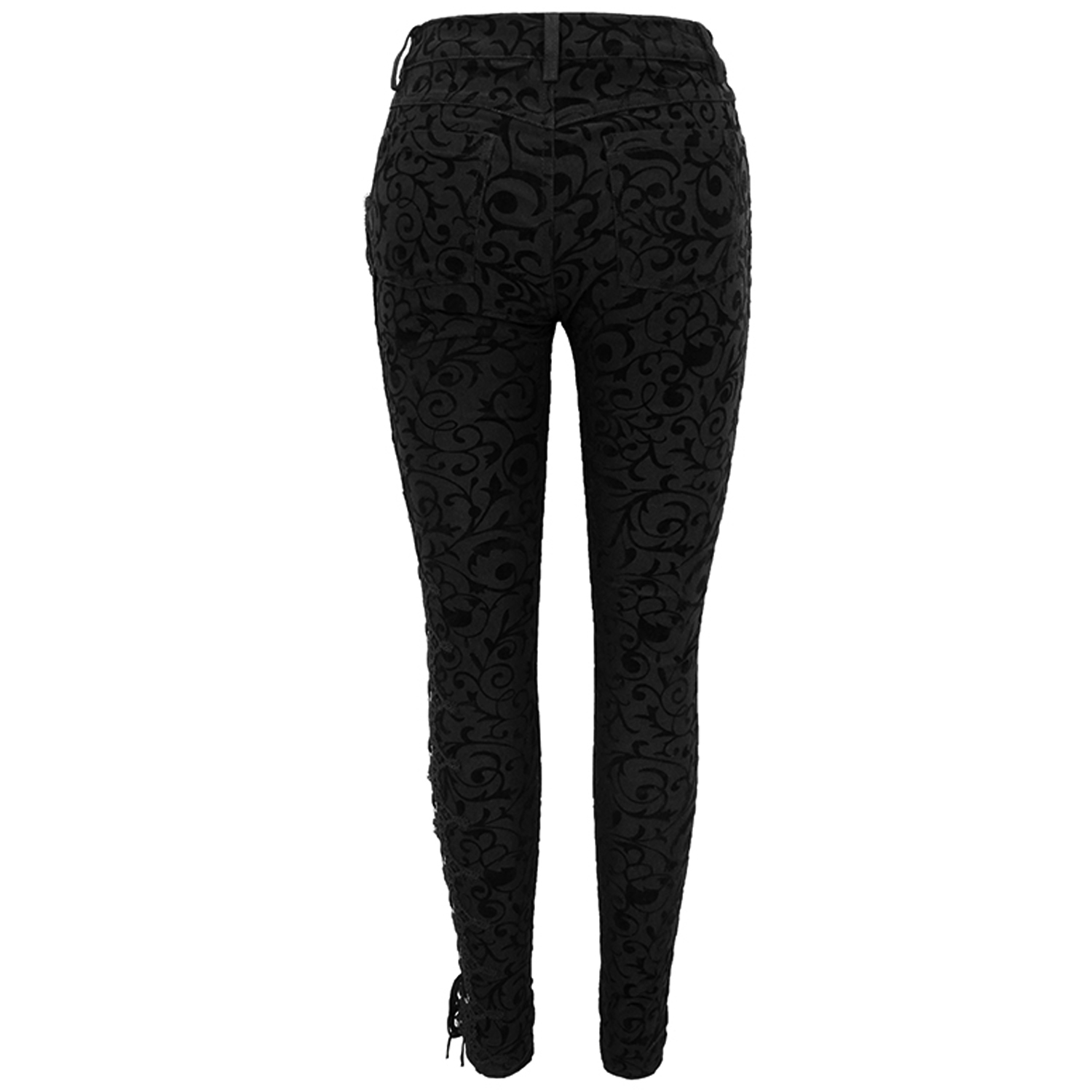 Black 'Slim Lace' Pants by Devil Fashion • the dark store™