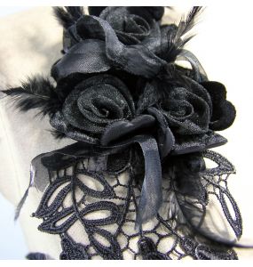 Harnais de Poitrine 'Black Roses' Noir