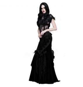 Corset 'Mystic' in Black Transparent Lace