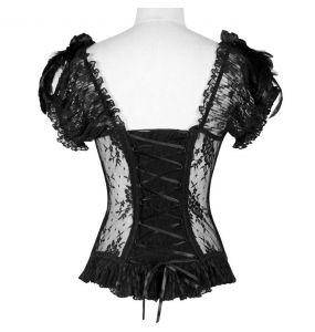 Corset 'Mystic' in Black Transparent Lace