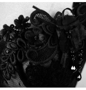Corset 'Mystic' in Black Transparent Lace