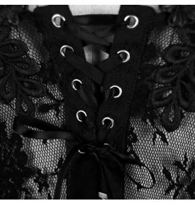 Corset 'Mystic' in Black Transparent Lace
