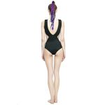 Black 'Cyber Game' Swimsuit with Spikes