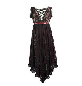 Black and Red Lace 'Romantic Goth' Night Dress